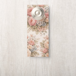 Colgador Para Puertas Patrón floral de rosa vintage | Pastel elegante
