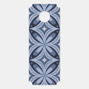 Colgador Para Puertas Patrón geométrico azul estilo retro