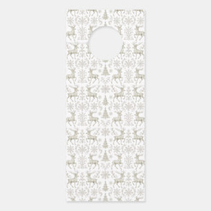 Colgador Para Puertas Patrón navideño rústico moderno plateado/blanco