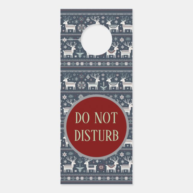 Colgador Para Puertas Patrón retro nórdico de renos (Anverso)