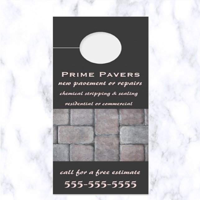 Colgador Para Puertas Pavers editables (What a great way to advertise your paving business!)