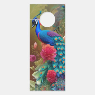Colgador Para Puertas Pavo Real Azul, Jardín Rosa Rosa Rosa NO PERTURBAN