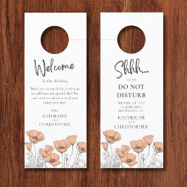 Colgador Para Puertas Peach Poppies Shhh No Perturbar Al Boda