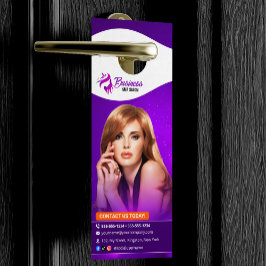 Colgador Para Puertas Pelo Púrpura ModernoSalón De Belleza Elegante Pelu