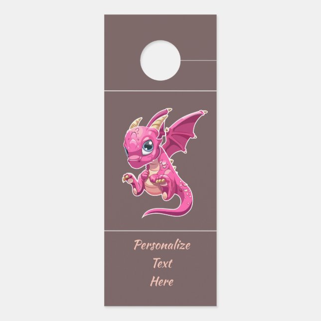 Colgador Para Puertas Pequeño bebebe lindo dragón morado habitación de n (Reverso)
