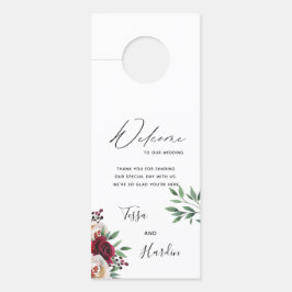 Colgador Para Puertas Percha de la puerta del Boda floral de Borgoña