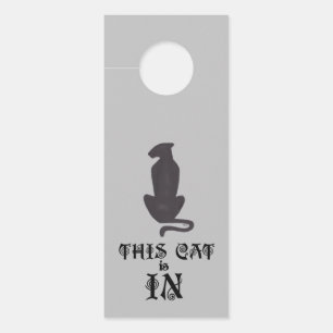 Colgador Para Puertas Percha de la puerta gris de la silueta de gato neg