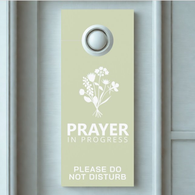 Colgador Para Puertas Percha De Puerta De La Oración Personalizado Texto (Modern custom prayer time do not disturb door hanger)