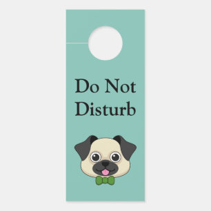Colgador Para Puertas Perro de pug feliz lindo con papillón Personaliz