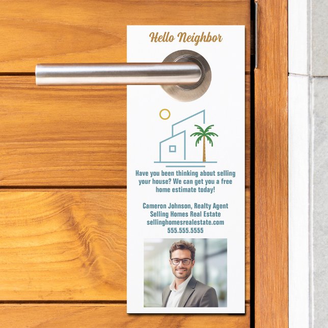 Colgador Para Puertas Personalizado Beach House Real Estate Company Mark (Subido por el creador)