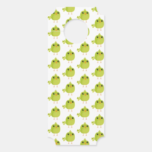 Colgador Para Puertas Personalizado de pájaro verde (Anverso)