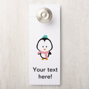 Colgador Para Puertas Personalizado de pingüino cute