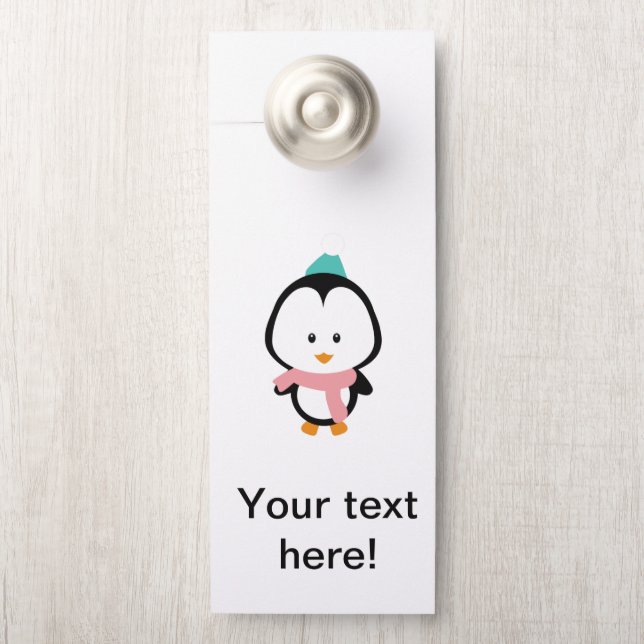 Colgador Para Puertas Personalizado de pingüino cute (En pomo)