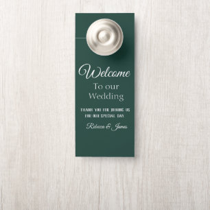 Colgador Para Puertas Personalizado Elegante Boda Verde Esmeralda Bienve
