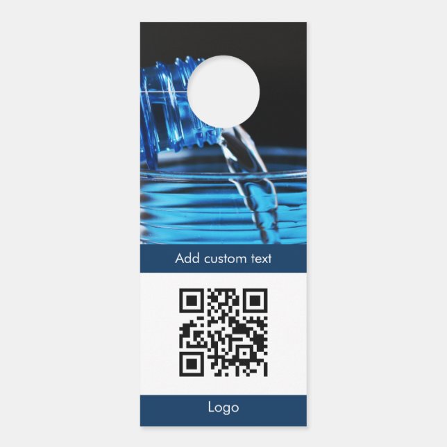 Colgador Para Puertas personalizado foto código qr logo simple Puerta Pe (Anverso)