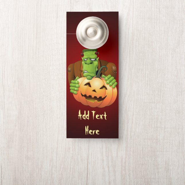 Colgador Para Puertas Personalizado Frankenstein con Calabaza (En pomo)