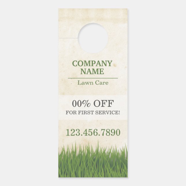 Colgador Para Puertas Personalizado Lawn Care (Anverso)