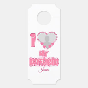 Colgador Para Puertas Personalizado Me Encanta Mi Novio - Añadir Foto Y