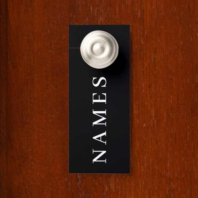 Colgador Para Puertas Personalizado negro simple Añadir su nombre elegan (Subido por el creador)