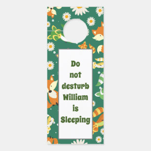 Colgador Para Puertas Personalizado patrón de selva safari raccois bebé