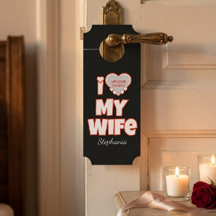 Colgador Para Puertas Personalizado Te Amo Mi Esposa – Agregar Nombre y 