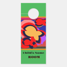 Colgador Para Puertas Personalizar los niños de peces amarillos verdes
