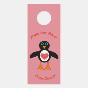 Colgador Para Puertas Pingüino de amor lindo personalizado