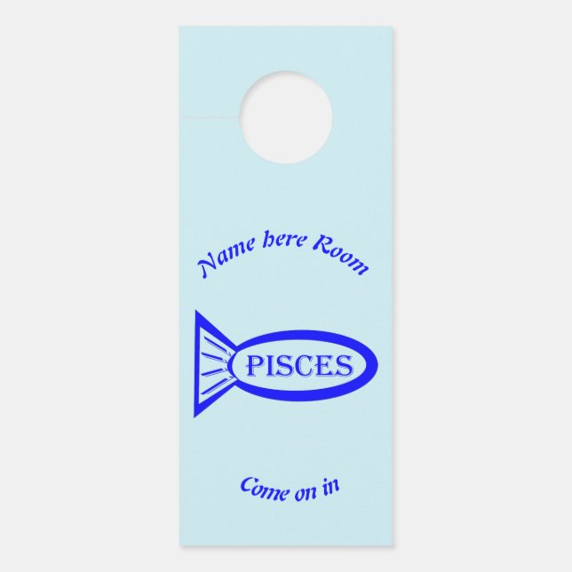 Colgador Para Puertas Pisces Star Sign Fish Personalizado (Anverso)