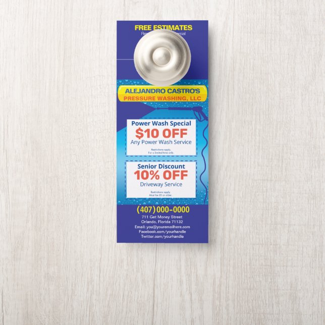 Colgador Para Puertas Plantilla de lavado de corriente a presión (En pomo)