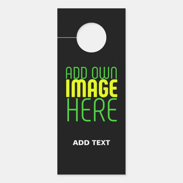 COLGADOR PARA PUERTAS PLANTILLA DE TEXTO DE IMAGEN NEGRA SENCILLA EDITAB (Anverso)