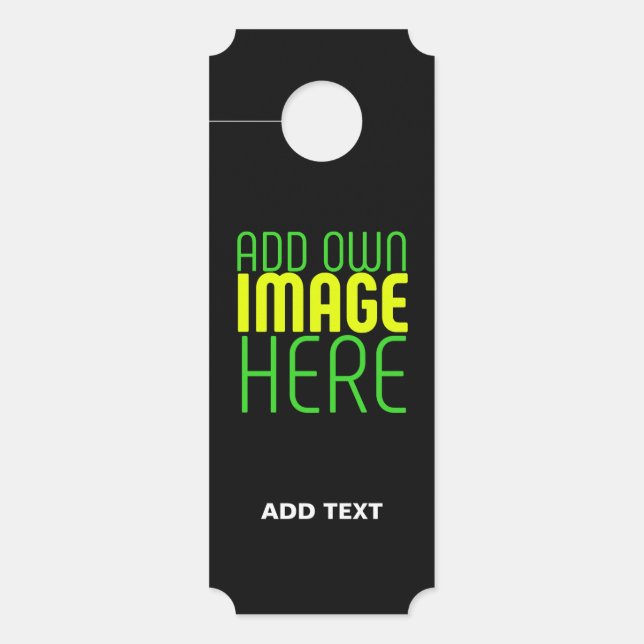 COLGADOR PARA PUERTAS PLANTILLA DE TEXTO DE IMAGEN NEGRA SENCILLA EDITAB (Anverso)