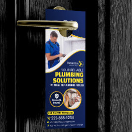Colgador Para Puertas Plumber Plumbing Technician Contractor Blue Gold