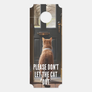Colgador Para Puertas Por favor no dejes salir al gato