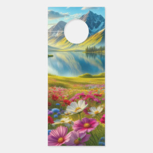 Colgador Para Puertas Primavera colorida/lago floral de montaña