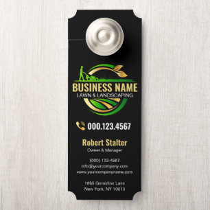 Colgador Para Puertas Profesional de Cuidado de Césped Verde Dorado Eleg