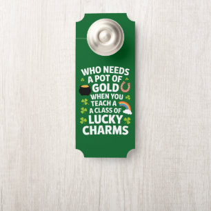 Colgador Para Puertas Profesor de St Patricks Encantador Afortunado Irla