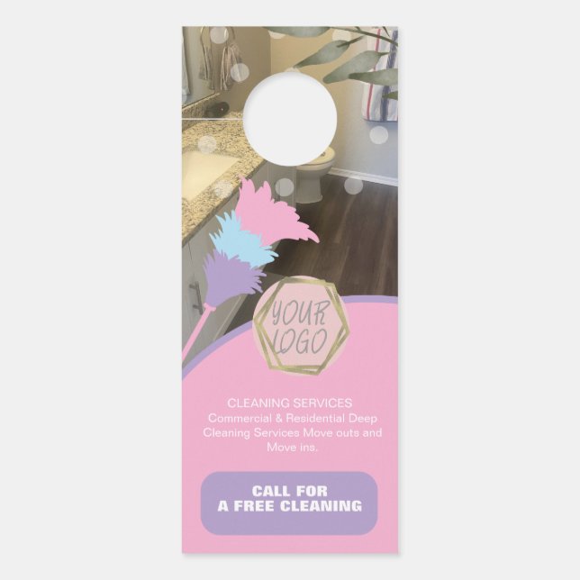 Colgador Para Puertas Professional Home Cleaning Services Logo (Anverso)