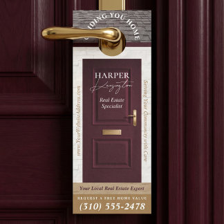 Colgador Para Puertas Professional Real Estate Agent Marketing Burgundy