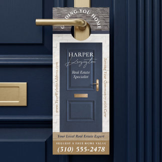 Colgador Para Puertas Professional Real Estate Agent Marketing Navy