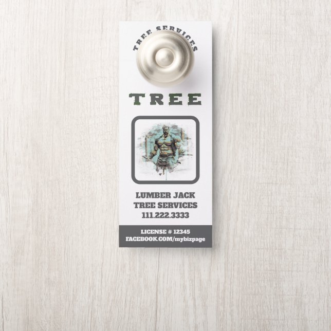 Colgador Para Puertas *~* Puerta QR de Artsy Lumber Jack Tree Services (En pomo)