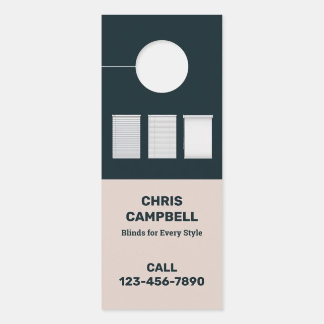 Colgador Para Puertas QR Personalizado de ciegos de ventana (Anverso)