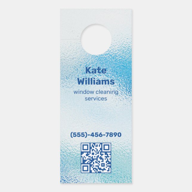 Colgador Para Puertas QR Personalizado de limpieza de ventanas (Anverso)