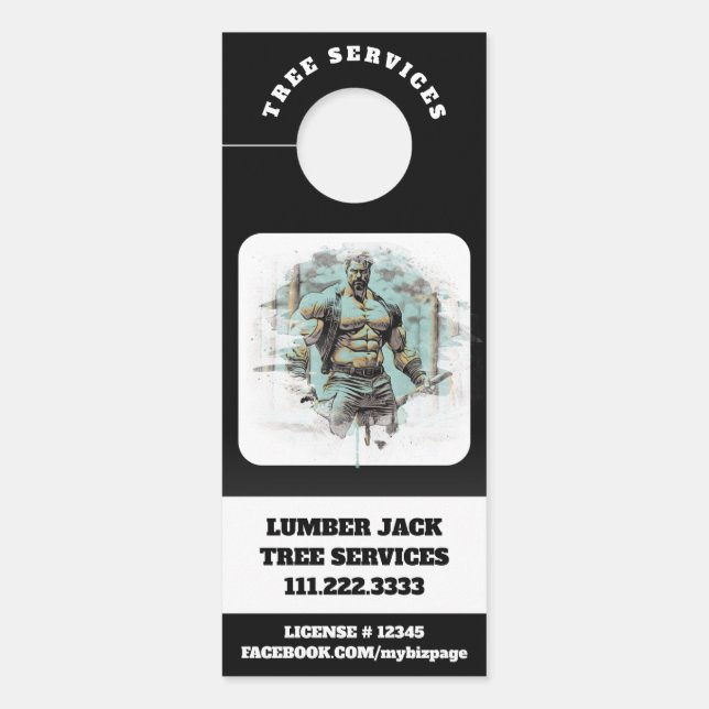 Colgador Para Puertas *~* QR Tree Services Muscular Man Dosis (Anverso)