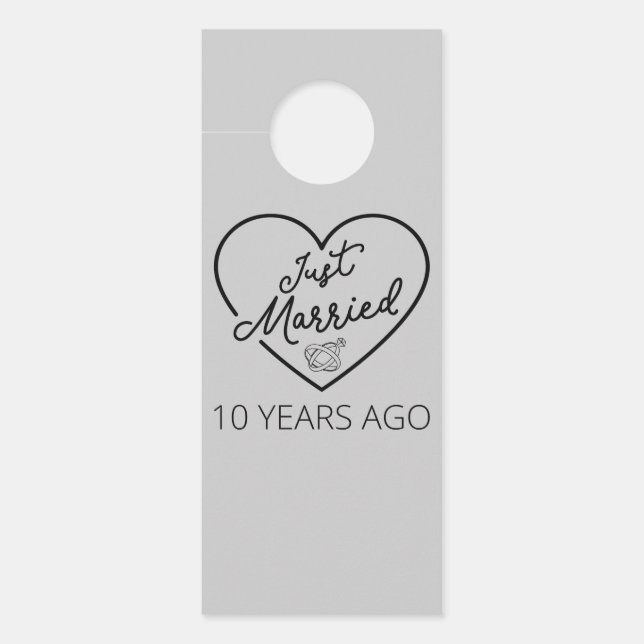 Colgador Para Puertas Recién casado hace 10 años III (Anverso)
