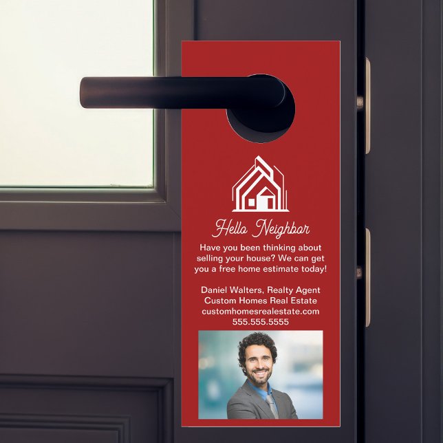 Colgador Para Puertas Red Real Estate Company Advertising Realtor (Subido por el creador)