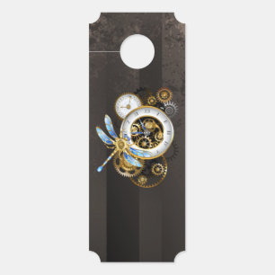 Colgador Para Puertas Reloj de vapor con libélula mecánica