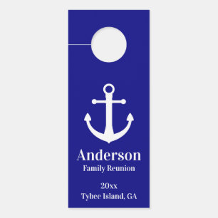 Colgador Para Puertas Reunión de la familia de los ancestros azul y blan