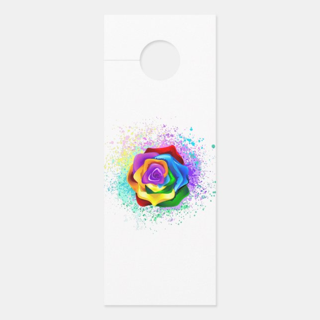 Colgador Para Puertas Rosa arcoiris colorido (Anverso)