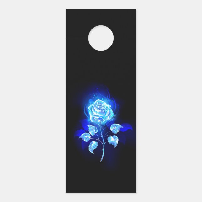 Colgador Para Puertas Rosa azul en llamas (Anverso)