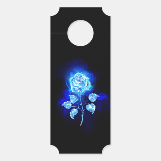 Colgador Para Puertas Rosa azul en llamas (Anverso)